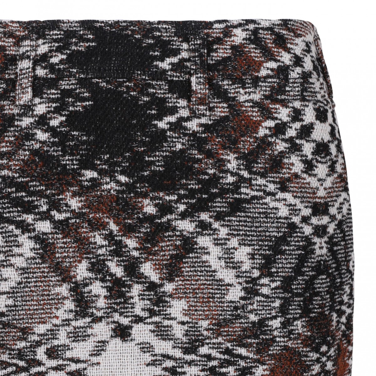 Black and Brown Mini Skirt In Jacquard Fabric