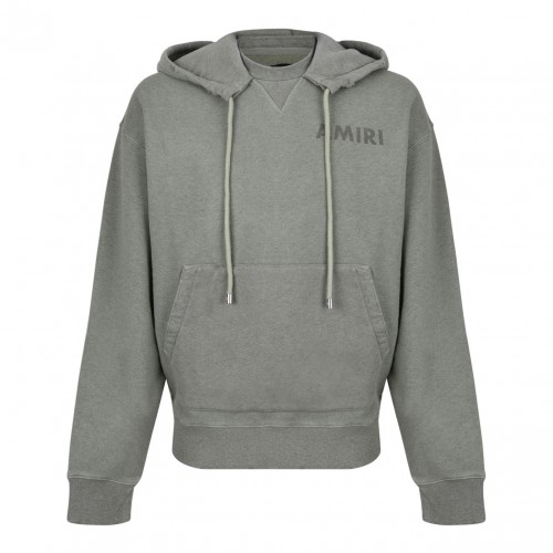 Olive Green Logo Detail Frayed Hem Hoodie