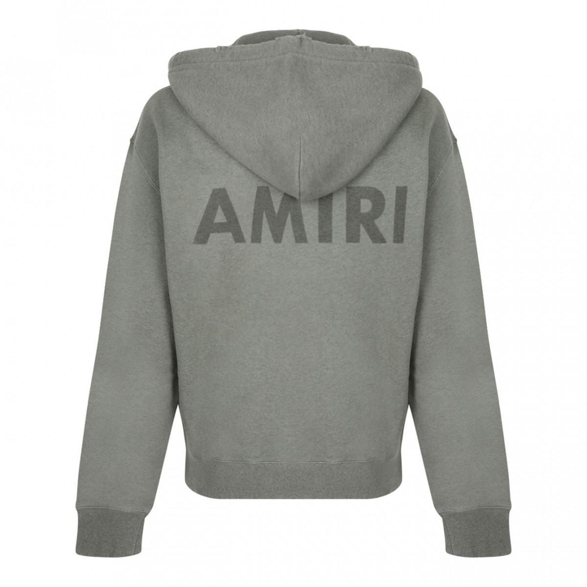 Olive Green Logo Detail Frayed Hem Hoodie