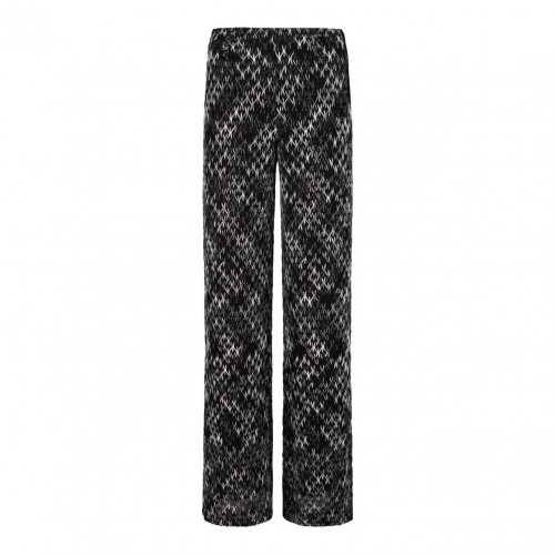 Brown Palazzo Trousers In Flamed Lace