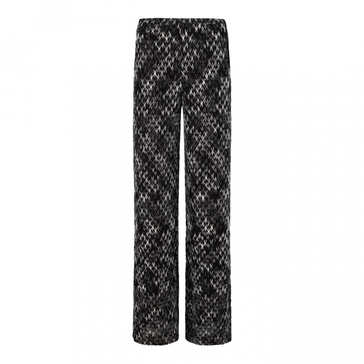 Brown Palazzo Trousers In Flamed Lace