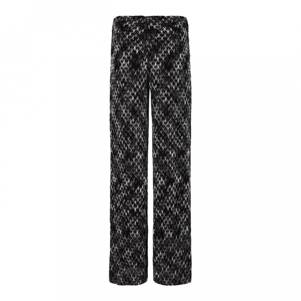 Brown Palazzo Trousers In Flamed Lace