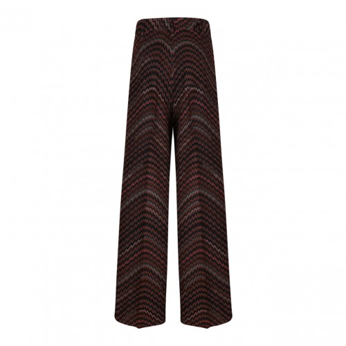 Black and Brown Zigzag Mid-Rise Tailored Trousers 2