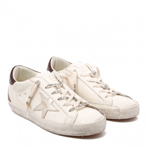 White Super Star Crocodile Effect Sneakers 2