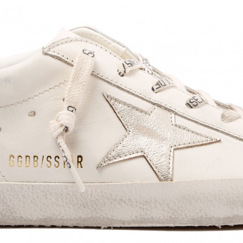 White Super Star Crocodile Effect Sneakers