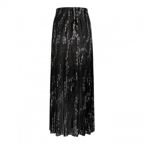Brown and Black Pleated Lurex Skirt 2