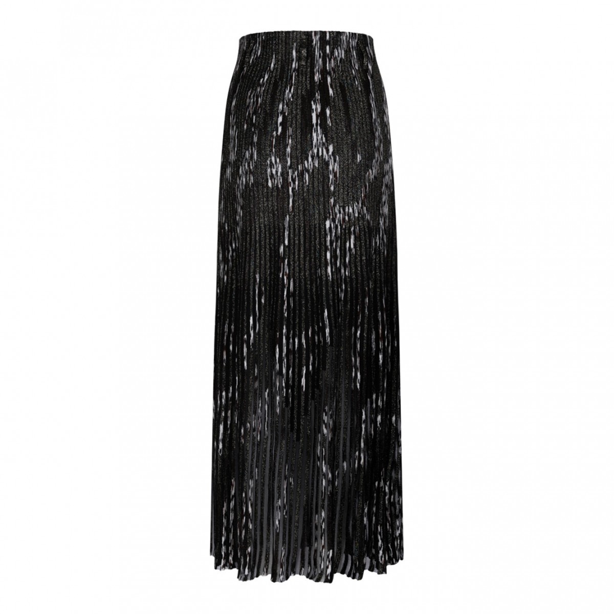 Brown and Black Pleated Lurex Skirt