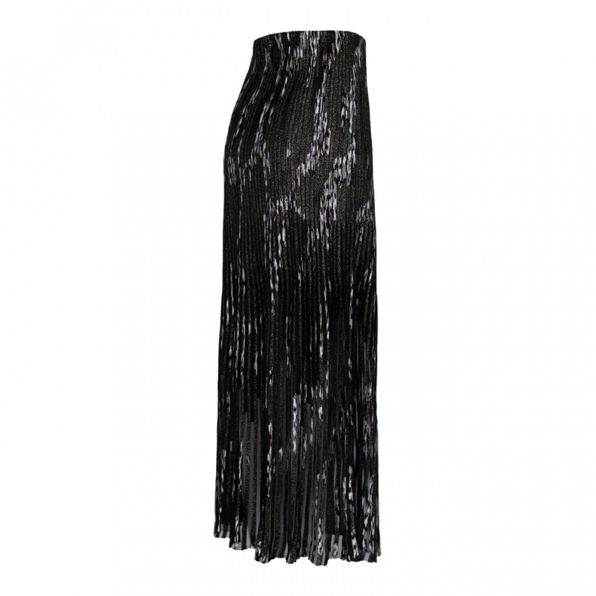 Brown and Black Pleated Lurex Skirt