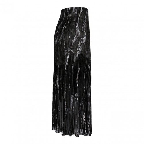 Brown and Black Pleated Lurex Skirt