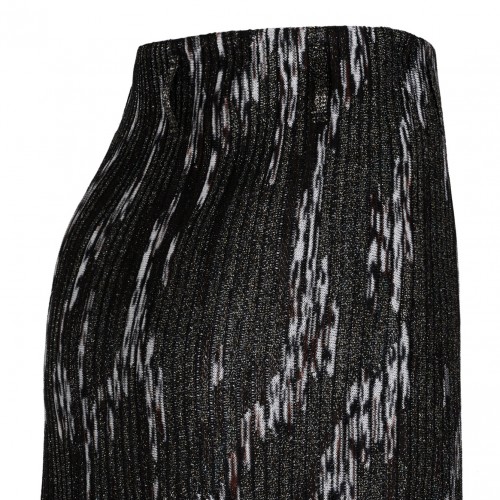 Brown and Black Pleated Lurex Skirt