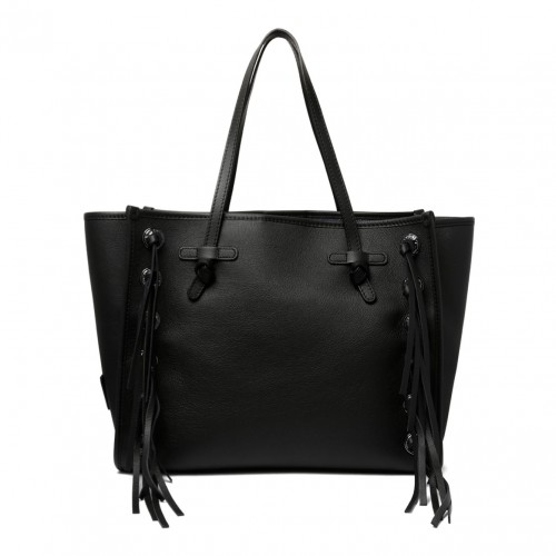 Black Fringe And Studs Tote Bag