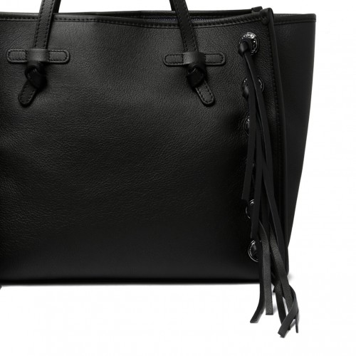 Black Fringe And Studs Tote Bag
