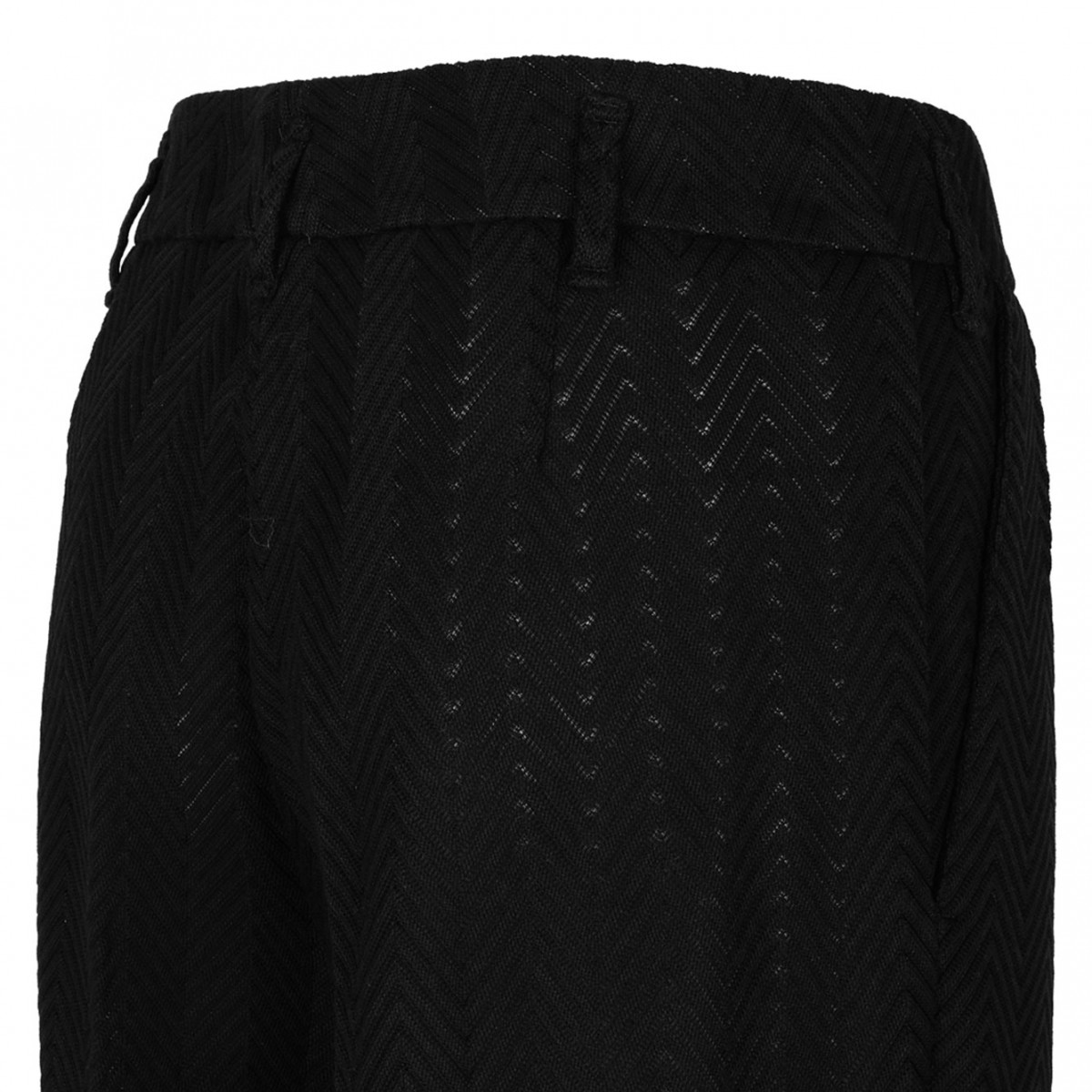 Black Classic Zigzag Trousers