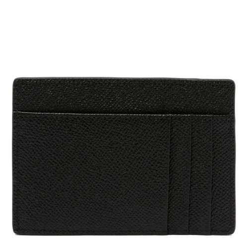 Black Dauphine-Print Calfskin Card Holder 2
