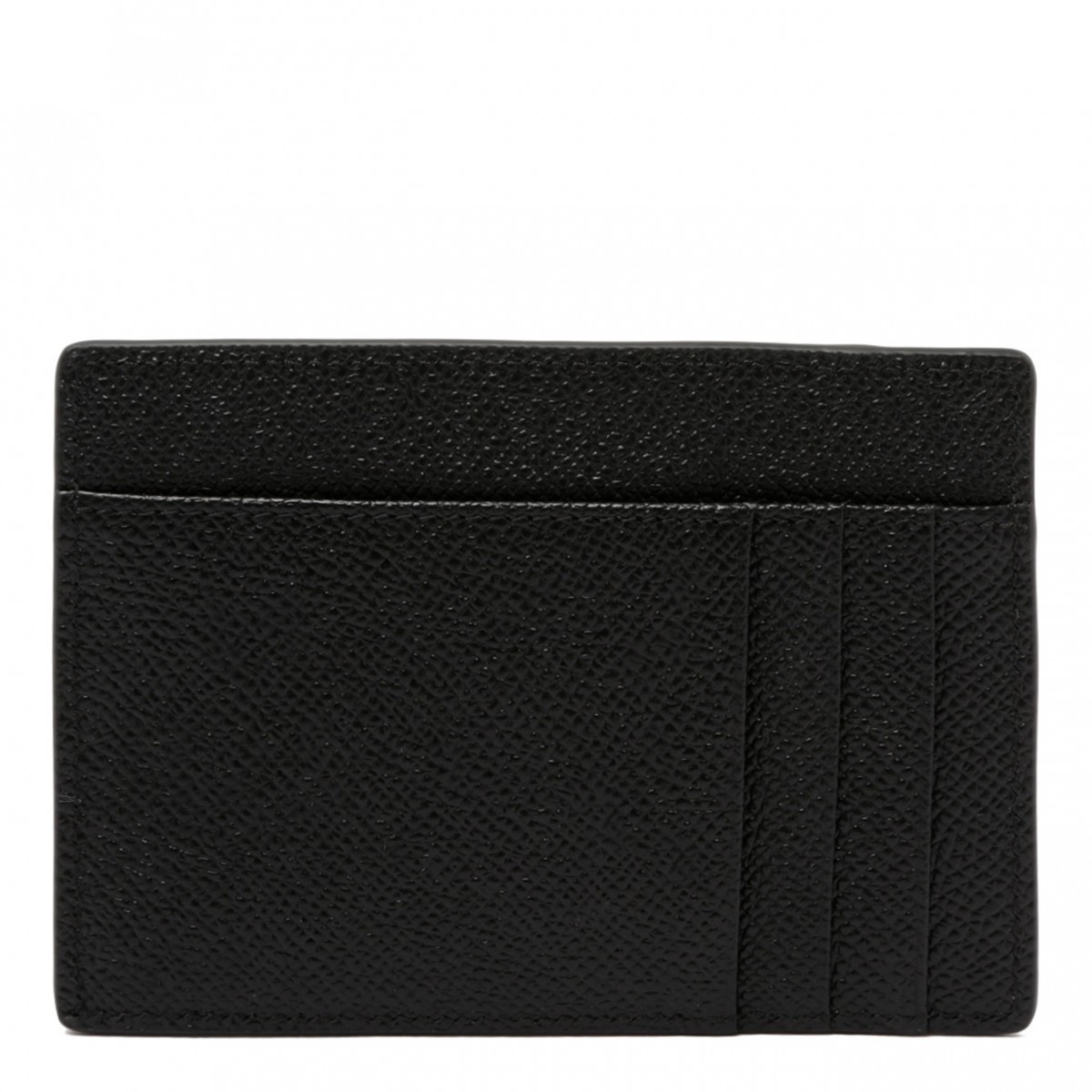 Black Dauphine-Print Calfskin Card Holder
