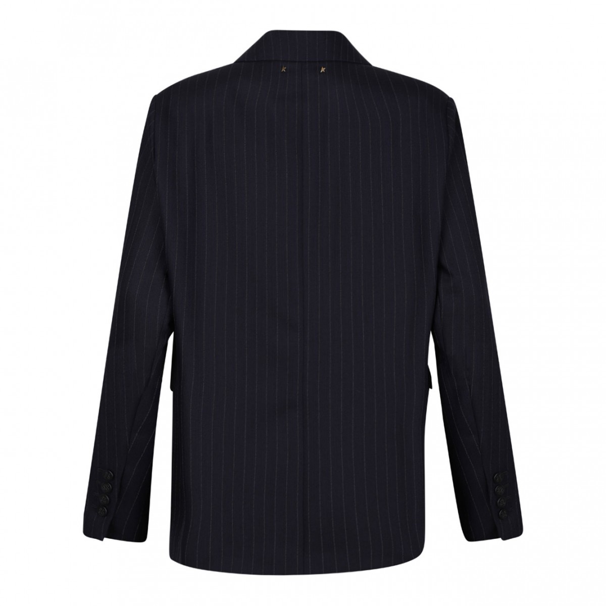 Navy Blue Pinstripe Single Breasted Blazer