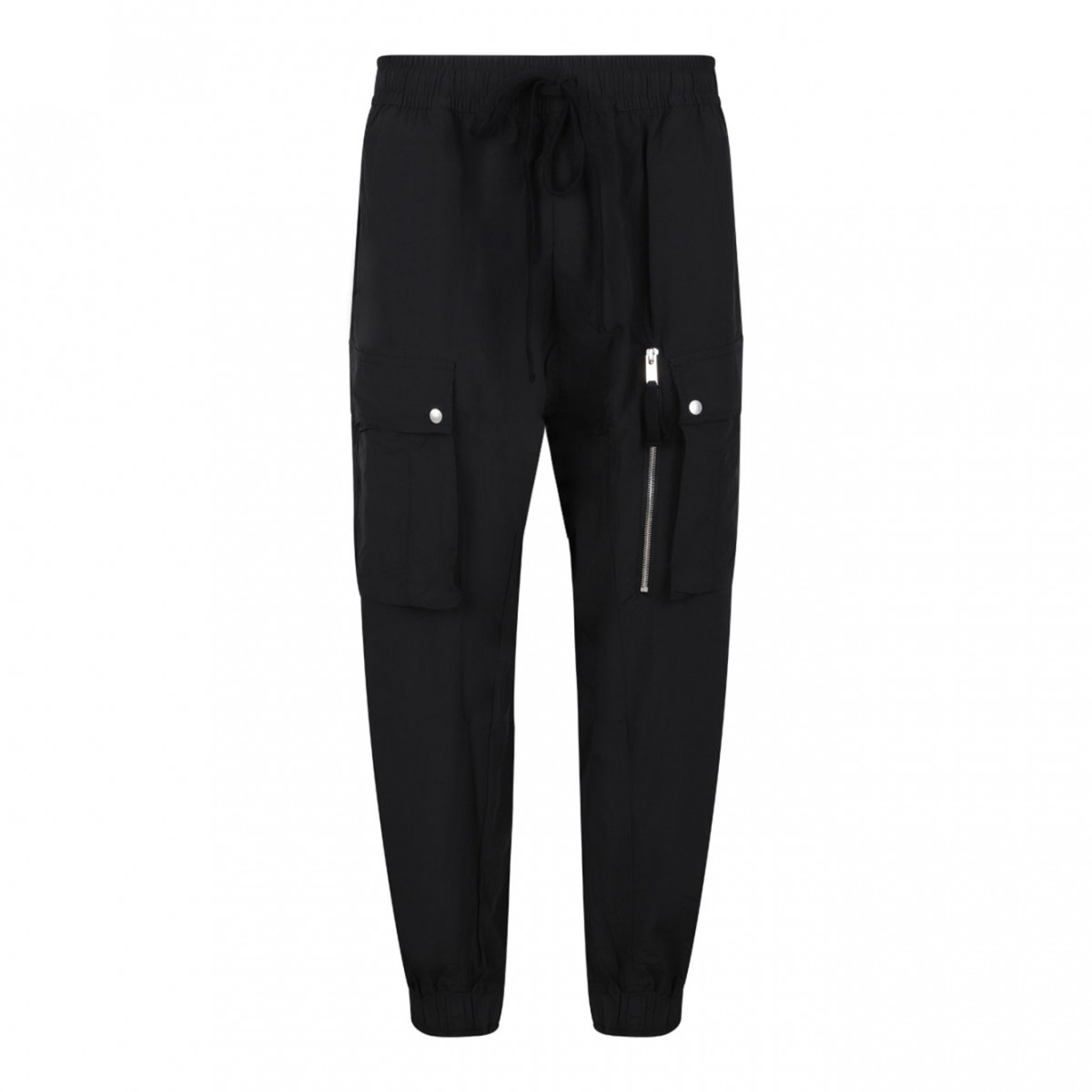 Black Elasticated Waist Cargo Trousers