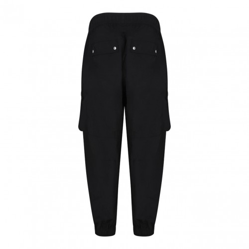 Black Elasticated Waist Cargo Trousers 2