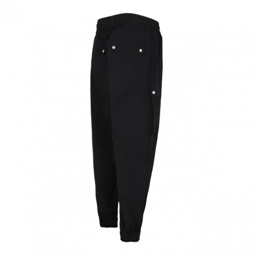 Black Elasticated Waist Cargo Trousers