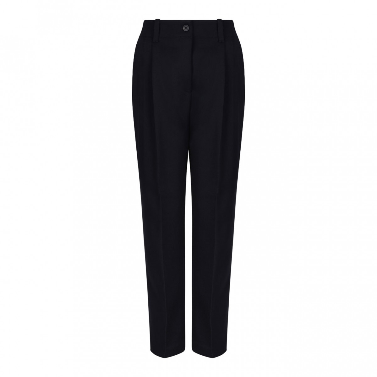 Navy Blue Loose Fit Straight Leg Trousers
