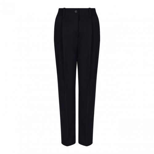 Navy Blue Loose Fit Straight Leg Trousers