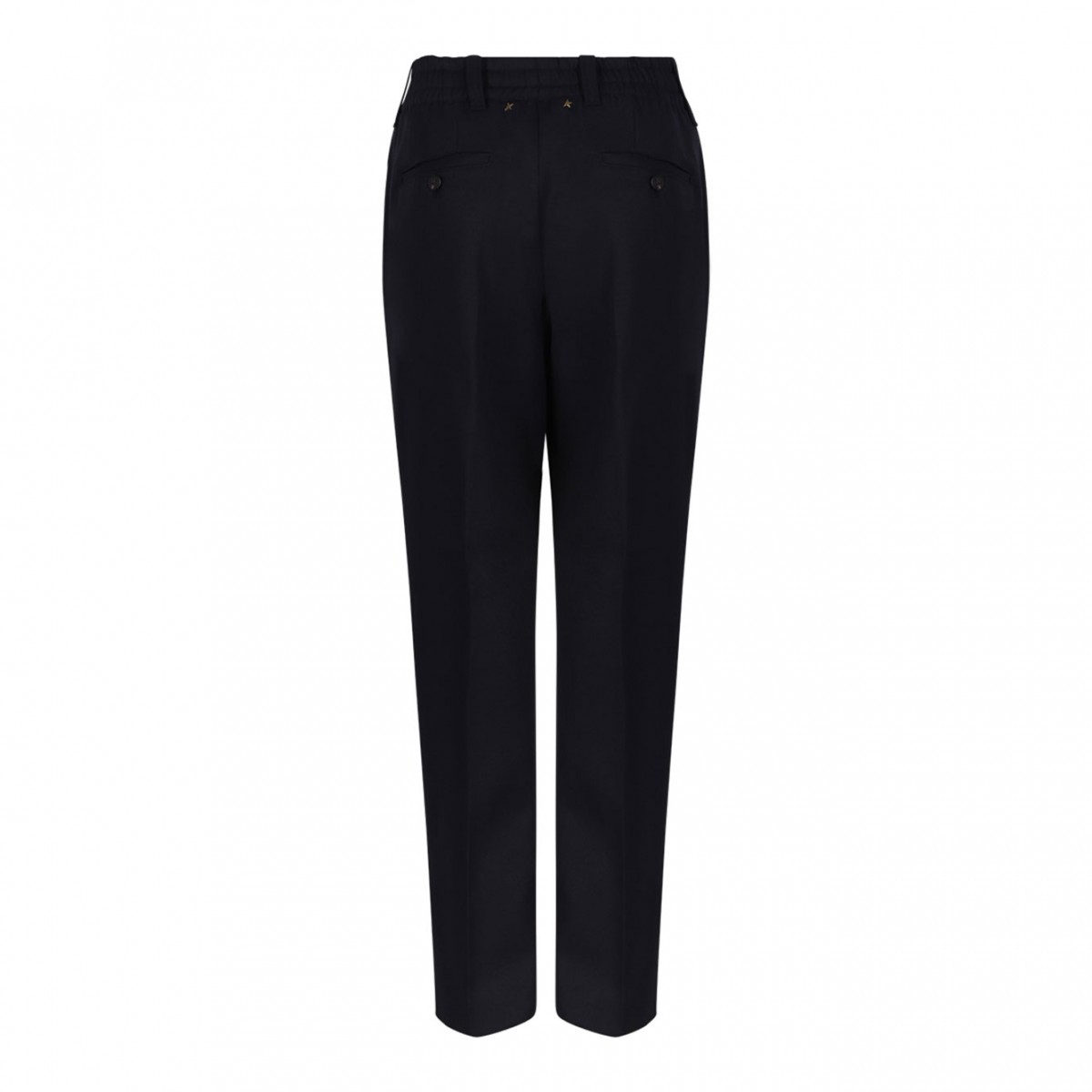 Navy Blue Loose Fit Straight Leg Trousers