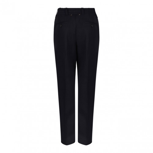 Navy Blue Loose Fit Straight Leg Trousers