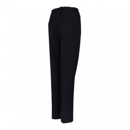 Navy Blue Loose Fit Straight Leg Trousers