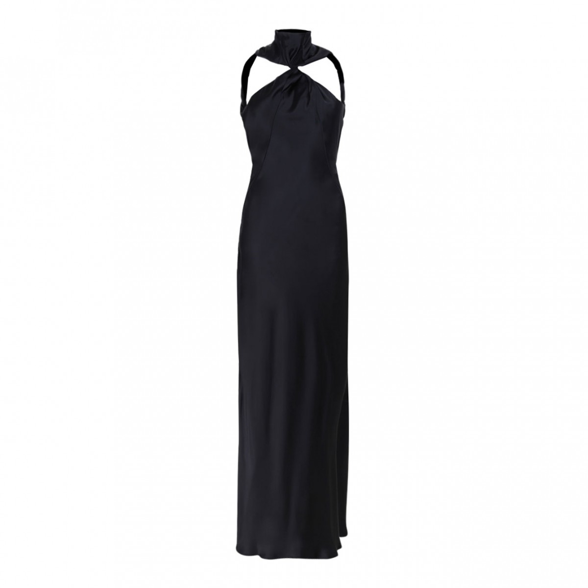 Black Satin Maxi Dress