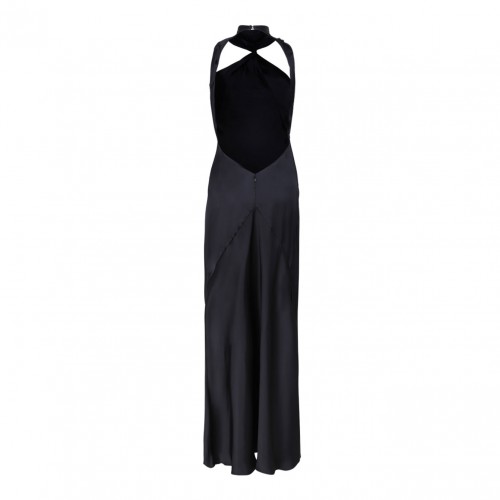 Black Satin Maxi Dress 2
