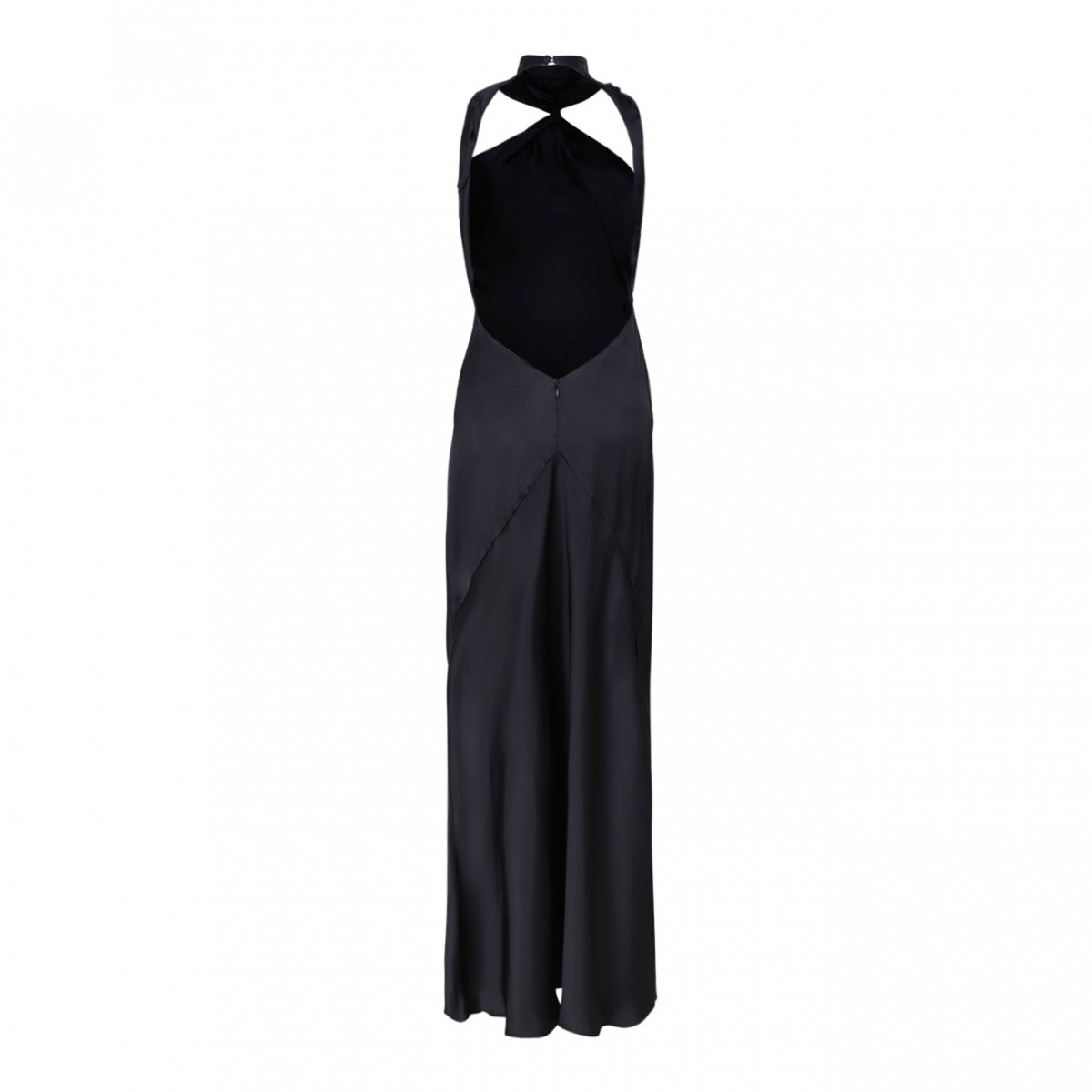 Black Satin Maxi Dress