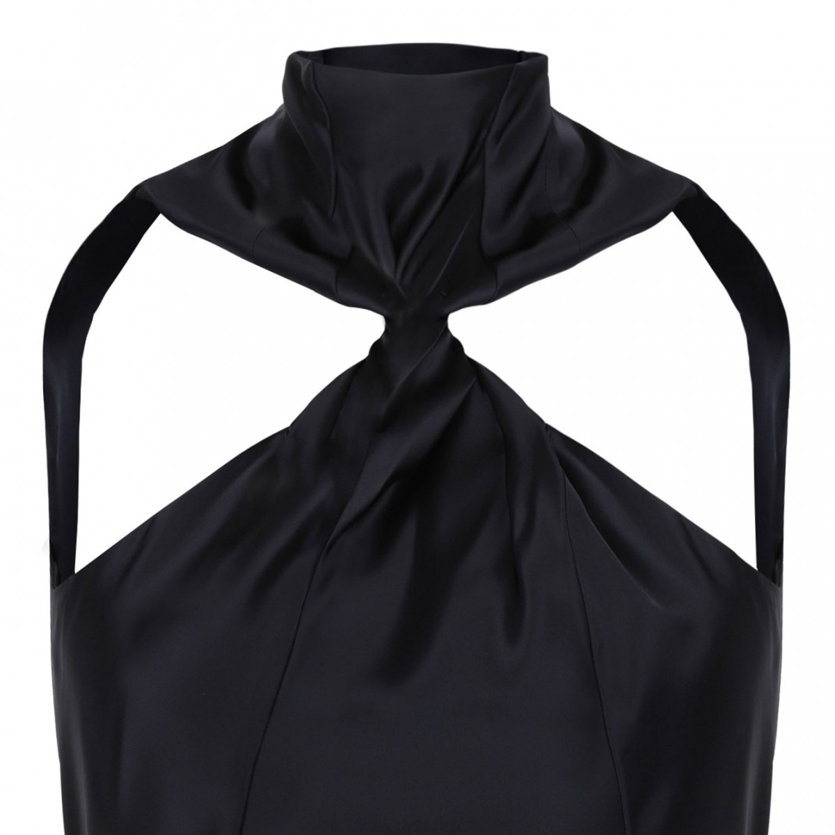 Black Satin Maxi Dress