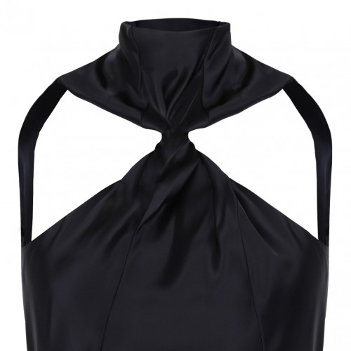 Black Satin Maxi Dress