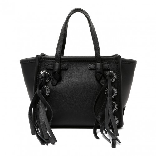 Black Fringe And Studs Mini Tote Bag 2