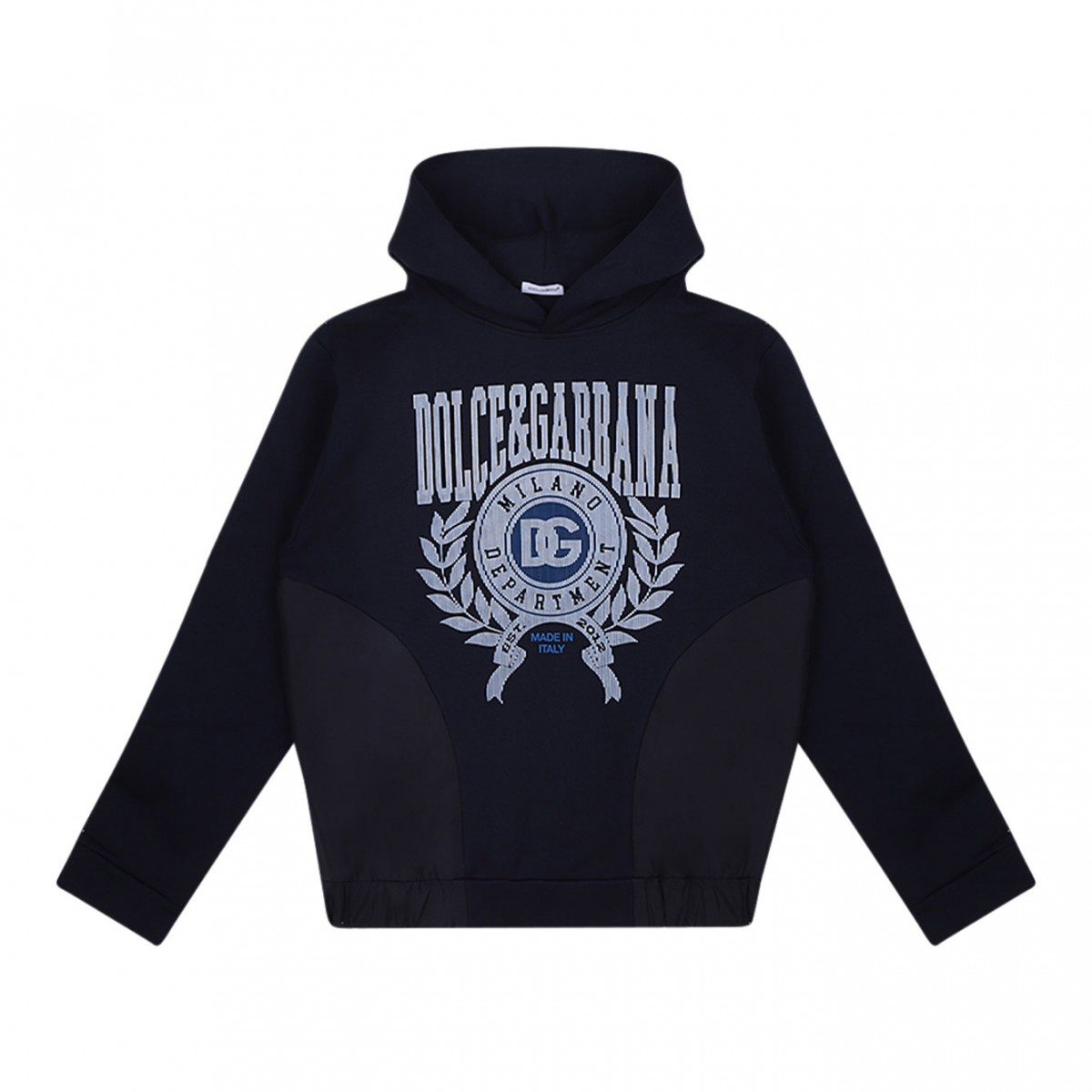 Navy Blue Logo Embroidered Hoodie