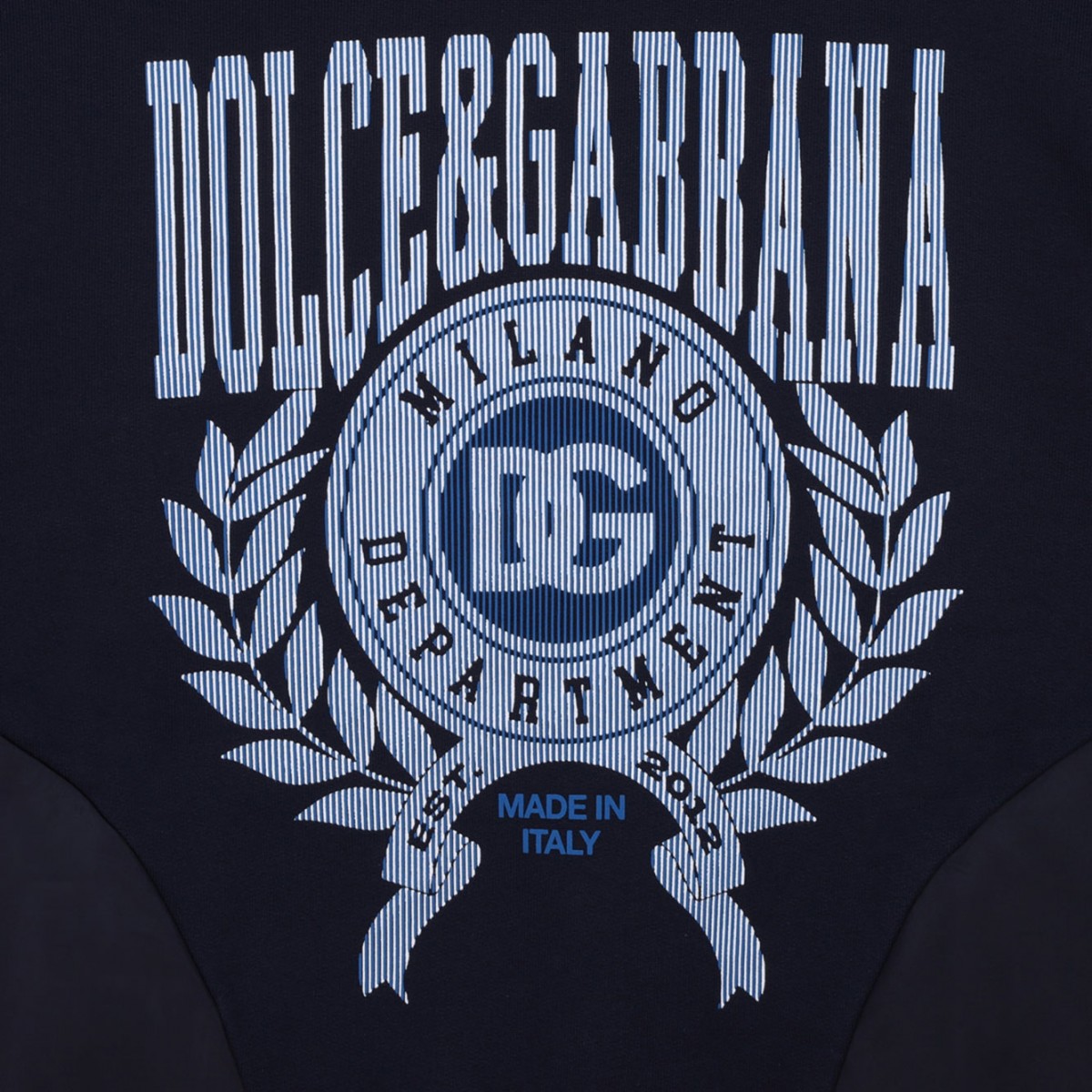 Navy Blue Logo Embroidered Hoodie