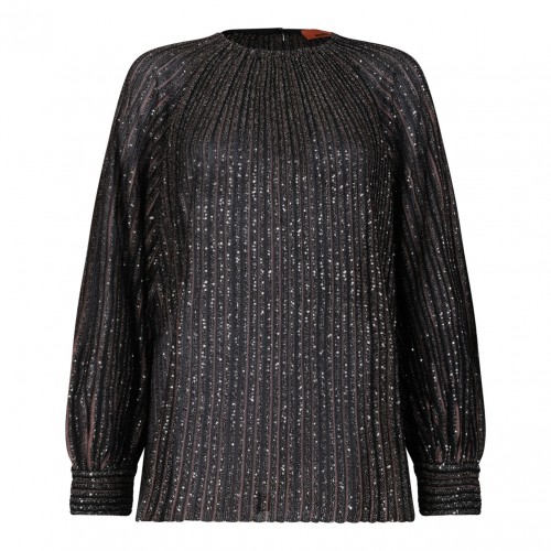 Multicolour Sequin Striped Blouse