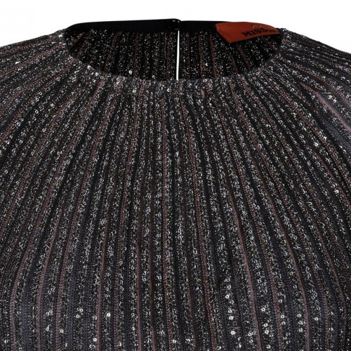 Multicolour Sequin Striped Blouse