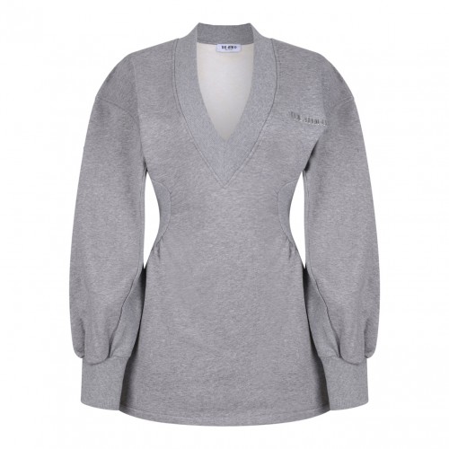 Melange Grey American Fleece Mini Dress