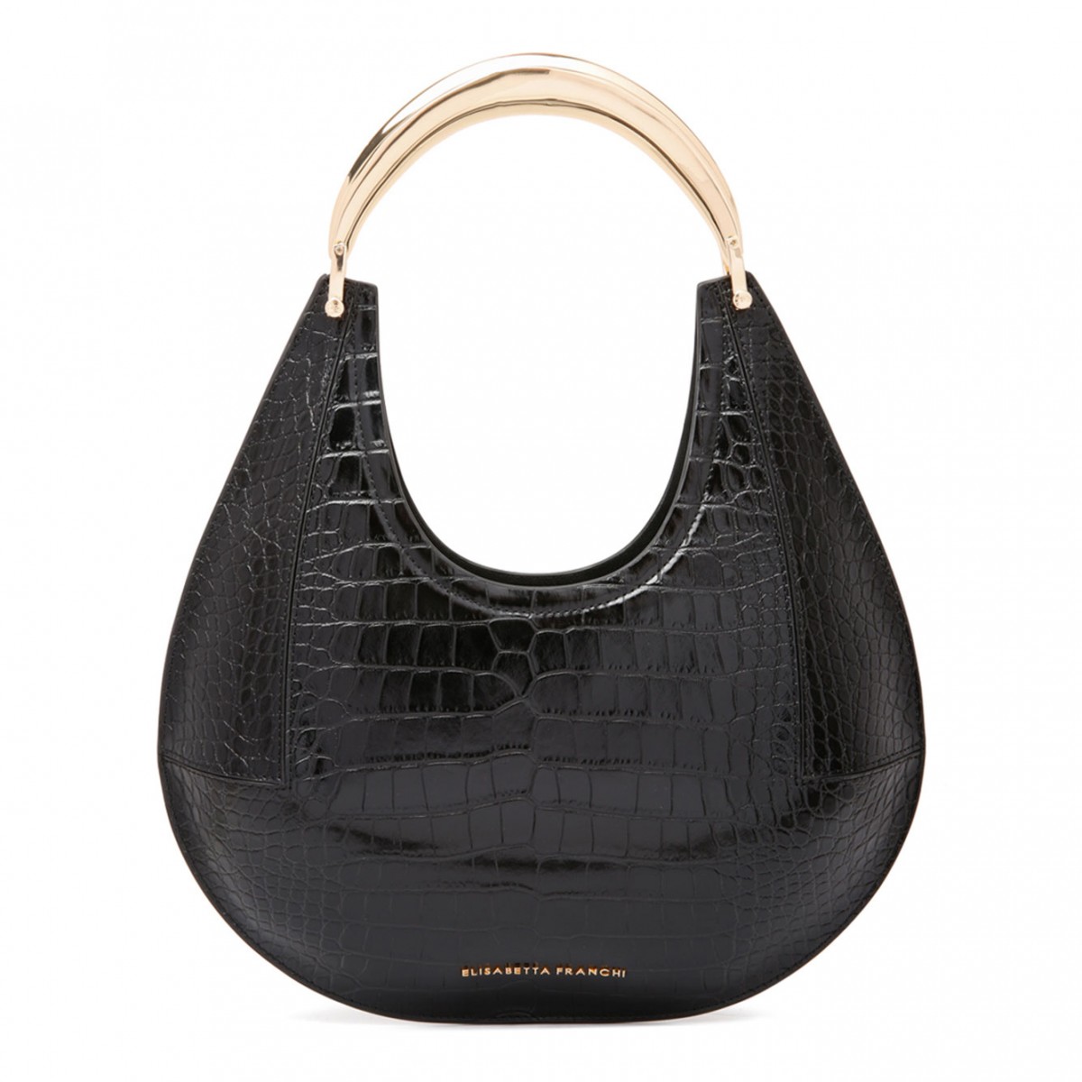 Black Medium Jewel Handle Bag