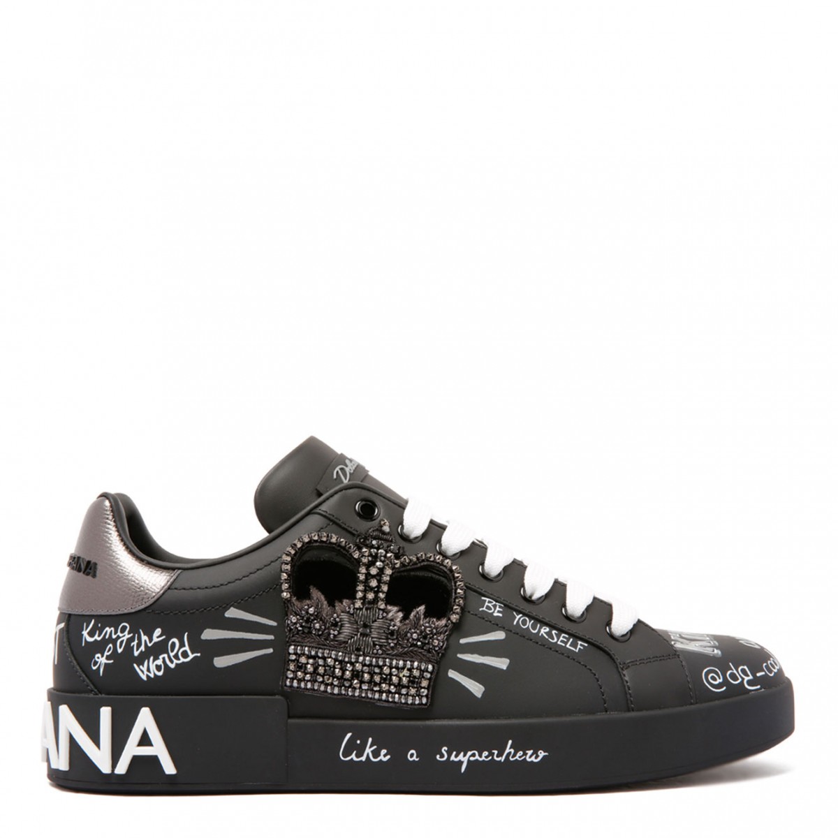 Black Calfskin Portofino Sneakers