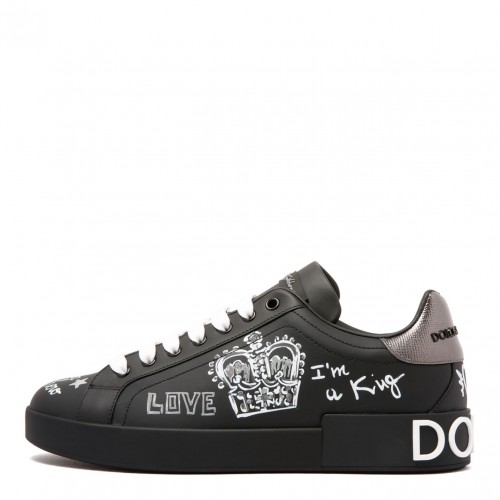 Black Calfskin Portofino Sneakers