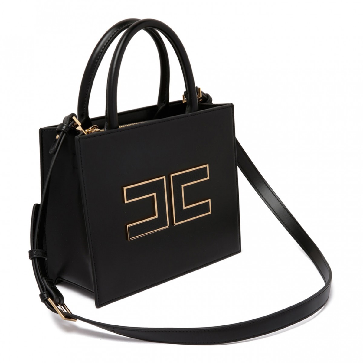 Black Small Logo Plaque Tote Bag