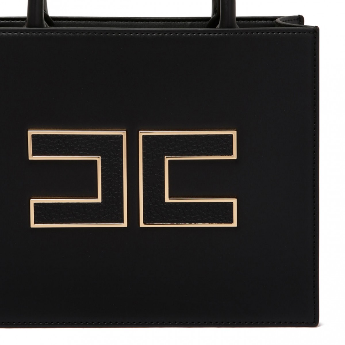 Black Small Logo Plaque Tote Bag
