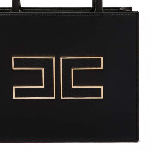 Black Small Logo Plaque Tote Bag