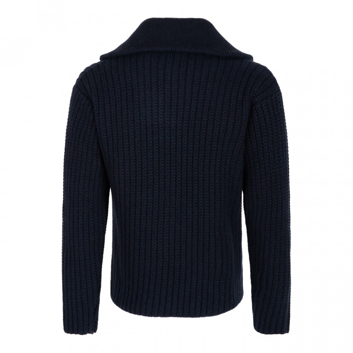 Dark Blue Knit Half Zip Sweater