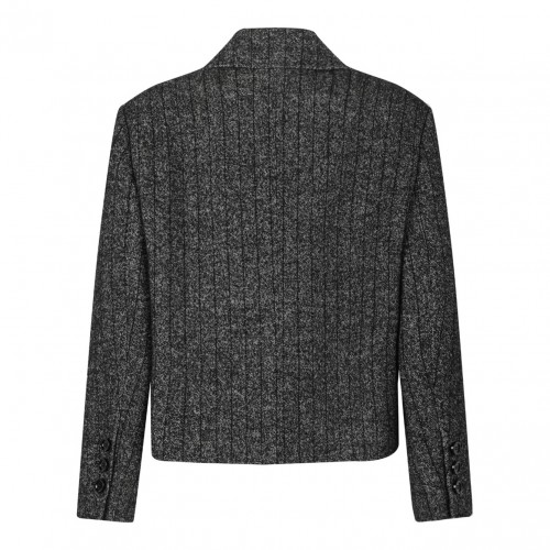 Grey Striped Double Breasted Jacket 2
