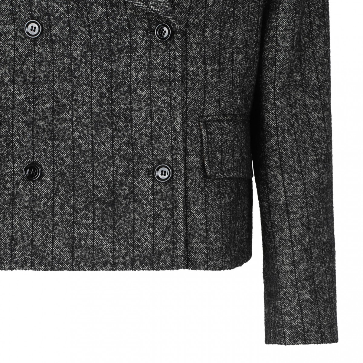 Grey Striped Double Breasted Jacket