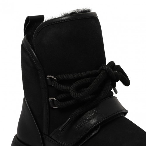 Black Shearling Platform Boots