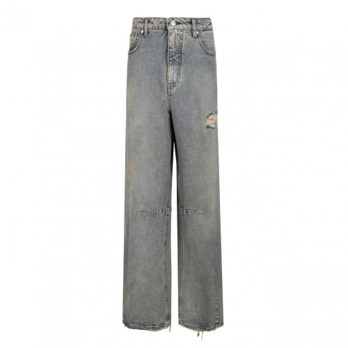 Grey Distressed Effect Jeans